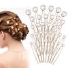 34 Pcs Pearl Bobby Pins, Wedding Pearl Hair Pins Bridal Pearls Hair Accessories U Shape Barrette for Bride Bridesmaid Women Gold view 1