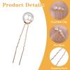 34 Pcs Pearl Bobby Pins, Wedding Pearl Hair Pins Bridal Pearls Hair Accessories U Shape Barrette for Bride Bridesmaid Women Gold view 3