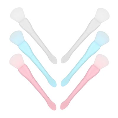 MUCKLILY 6pcs Double-Ended Silicone Facial Mask Brush Spatula Tool Set for Mud Masks Eye and Makeup Application Versatile Applicator for Skincare and Beauty