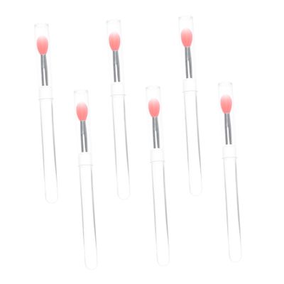 Beatifufu 6Pcs Silicone Lip Brush with Lid Makeup Applicators for Lip Color Lip Mask Concealer Soft Tools for Makeup Lovers Watermelon