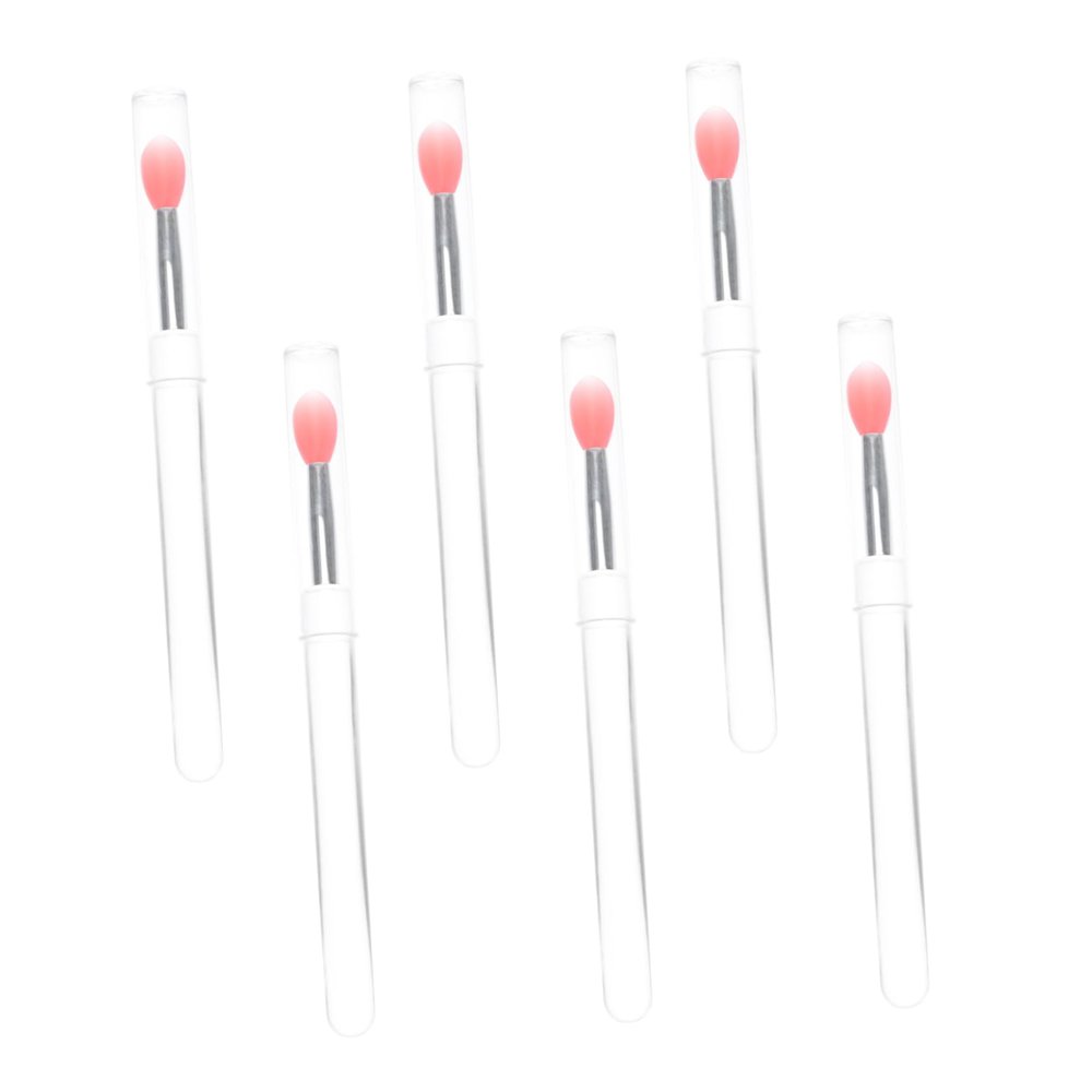 Beatifufu 6Pcs Silicone Lip Brush with Lid Makeup Applicators for Lip Color Lip Mask Concealer Soft Tools for Makeup Lovers Watermelon