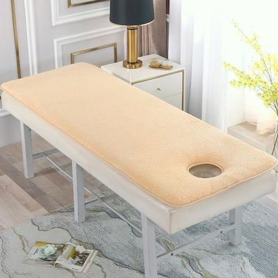 Yellow,190 * 80cm(S),LDLCYCN Massage Table Pad Lamb Wool Comfortable Massage Bed Pad with Elastic Band Non-Slip Thicken Massage Table Mattress Topper with Hole Lash Bed Pad for SPA Beauty Salon