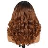 Quantum Love V Part Yaki Curly Wigs for Black Women Afro Curly V Part Synthetic Ombre Brown Wig Wear and Go Glueless No Leave out Clip in Half Wig 16Inch view 3