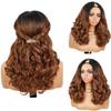 Quantum Love V Part Yaki Curly Wigs for Black Women Afro Curly V Part Synthetic Ombre Brown Wig Wear and Go Glueless No Leave out Clip in Half Wig 16Inch view 4