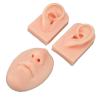 3D Silicone Nose and Mouth Model Set with Ear for Piercing Practice and Display - Realistic Skin Tone (Light Skin Tone) view 2