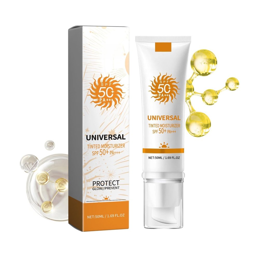 Universal Tinted Moisturizer Sunscreen with SPF 50+ PA+++, Anti-Aging Foundation Cream, 1.69 FL OZ 2025