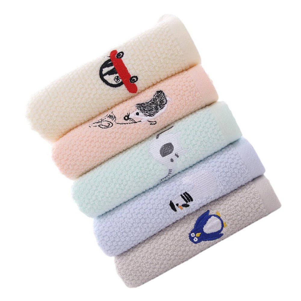 OATIPHO 5Pcs Face Towels Absorbent Cotton Hand Towels for Soft Breathable Washcloths for Daily Use and Shower