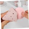 MUCKLILY Triangle Silicone Makeup Sponge Holder 4pcs Powder Puff Organizer Case for Travel Essential Makeup Accessories for Women view 3