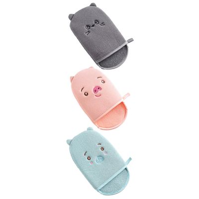 DECORNIJIA 3Pcs Creative Bath Mitts Fun Shower Gloves for Exfoliating Back Scrubbing Soft Easy Care Body Towels for Gentle Skin Cleansing
