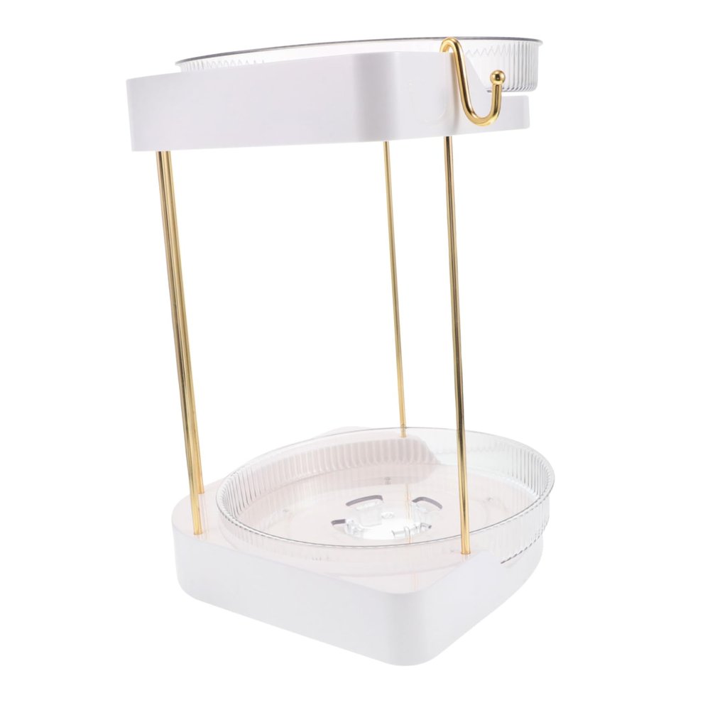 ABOOFAN Rotating Makeup Organizer Bathroom Organizer for Skincare Cosmetics Chic Two Design Easy to Clean Versatile for Vanity Countertop Use