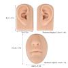 3D Silicone Nose and Mouth Model Set with Ear for Piercing Practice and Display - Realistic Skin Tone (Medium Skin Color) view 2