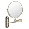 HTZALCUO Makeup Mirror Wall Mounted, Round Make Up Mirror 8inch Bathroom Mirror, Retractable 360 Rotation Perfect for Bathroom Vanity(Zircon Gold) view 1