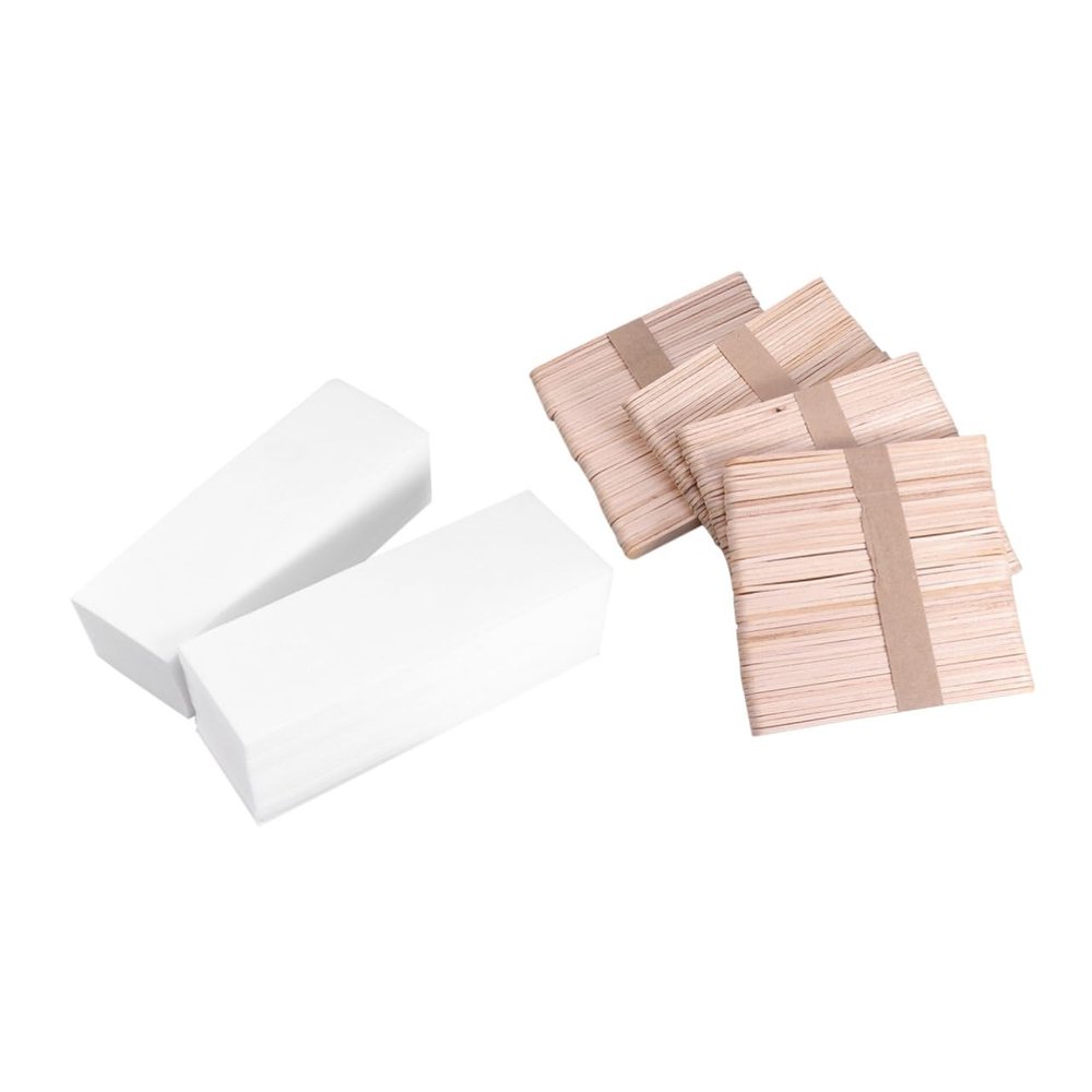 SHERCHPRY 400Pcs Depilatory Paper Wax Sticks Facial Body Hair Removal Includes Wax Strips and Applicator Sticks for Professional Use Gentle Skin Odorless