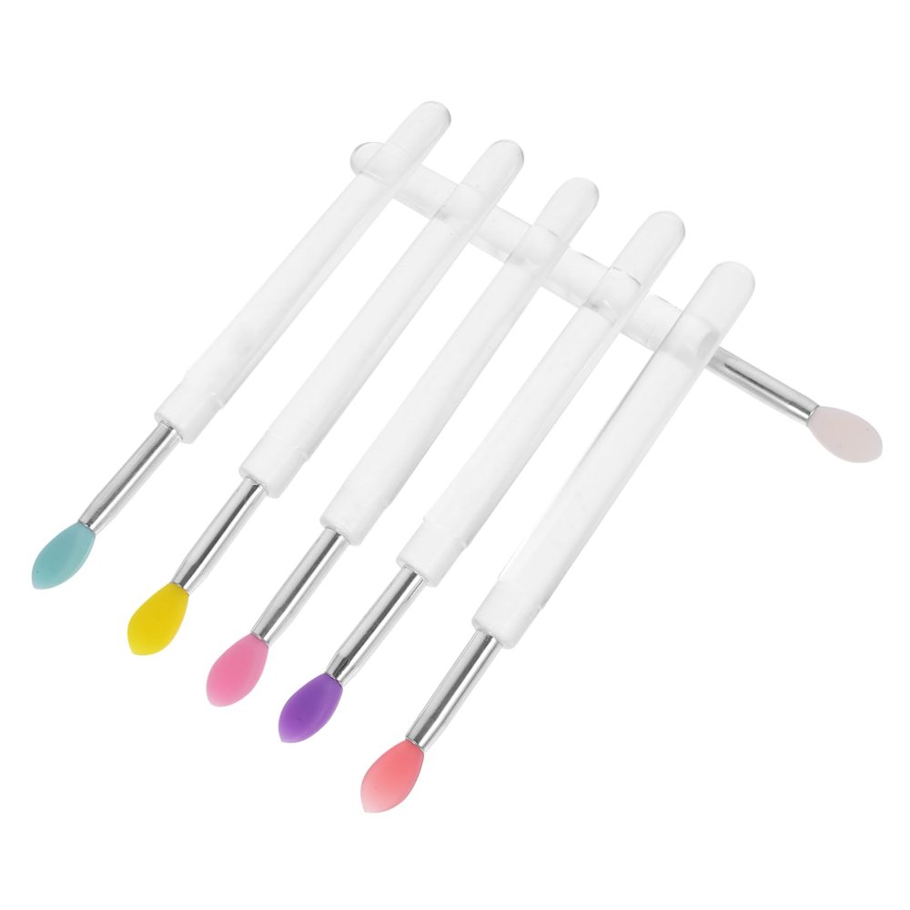 CALLARON 6Pcs Lip Brush Applicators Portable Lidded Lip Gloss Wands for Smooth Lip Makeup for Makeup Lovers