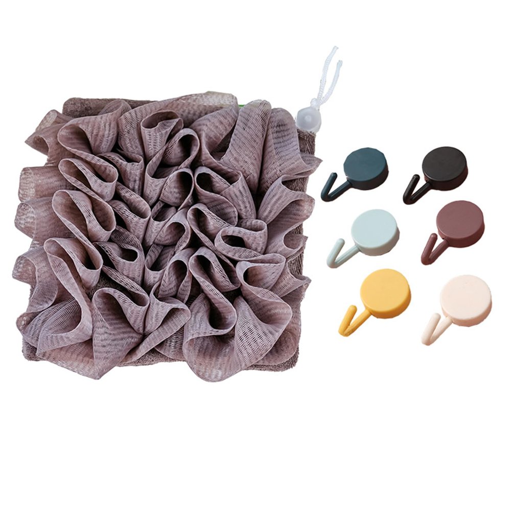2-Piece Soap Bar Loofah Pouch, 2-in-1 Exfoliating Bathing Sponge (Coffee)