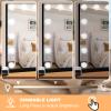 Moonee Black Vanity Mirror with Lights, Hollywood Lighted Makeup Mirror with 15 Dimmable Bulbs and 10X Magnification, 3 Colors Modes, Aluminum Metal Frame, Light Up Mirror for Tabletop/Wall23" x 18" view 4