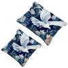 2Pcs Flower and White Dove-1913 Pocket Cosmetic Bag for Purses, Waterproof Makeup Bag Cosmetic Pouch, Portable No Zipper Makeup Bag view 1