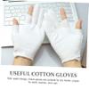 Healifty 12Pairs Moisturizing Cotton Gloves for Dry Hands Soft White Working Gloves with Fingerless Design Comfortable Flexible Relief for Various Occasions view 3