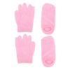 DEARMAMY 2Pairs Moisturizing Gel Gloves and Socks Women and Men of Lightweight Hand and Foot Covers Fast Absorption Reusable Pink for Dry Skin view 1