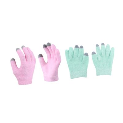 FONDOTIN 2Pairs Moisturizing Touch Screen Gloves Gel Hand for Dry Cracked Hands Reusable Beauty Care Gloves for Nighttime Use Smooth Skin Repair and Nourishment