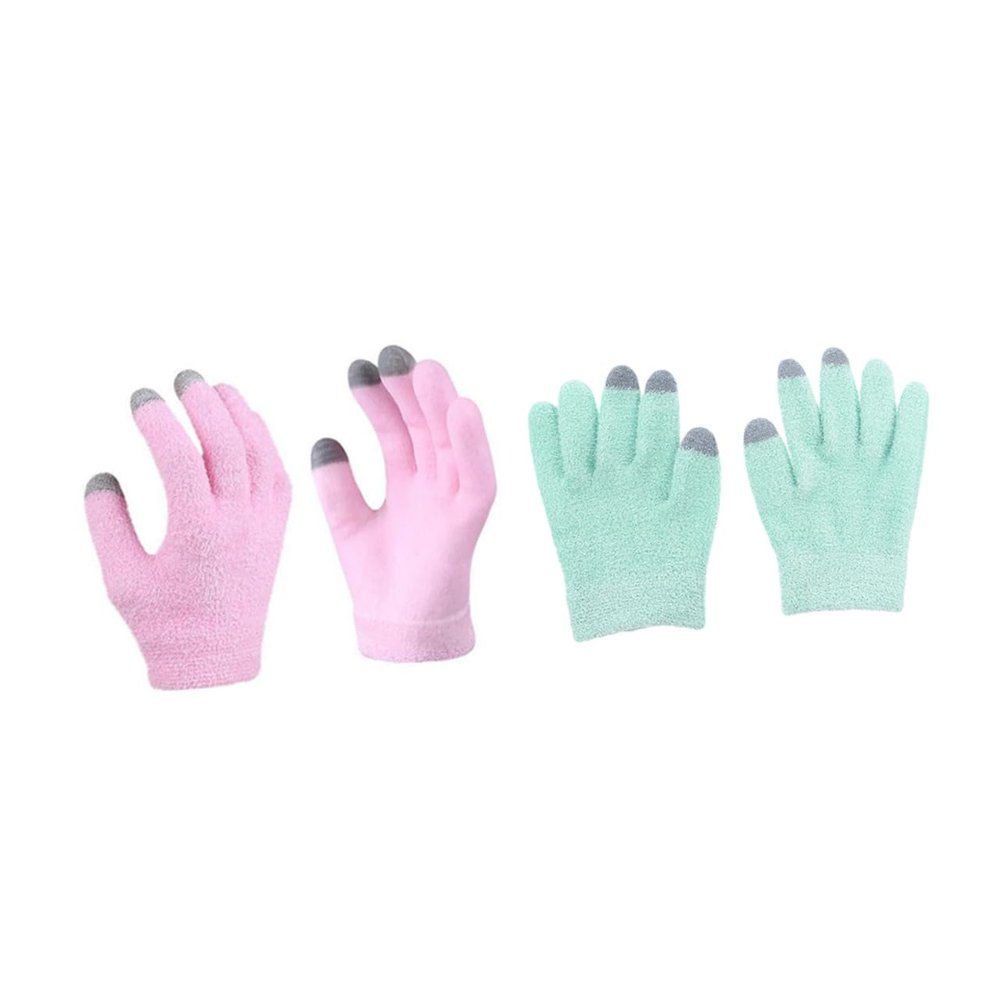 FONDOTIN 2Pairs Moisturizing Touch Screen Gloves Gel Hand for Dry Cracked Hands Reusable Beauty Care Gloves for Nighttime Use Smooth Skin Repair and Nourishment