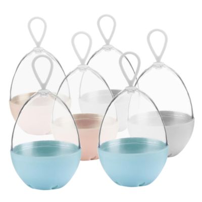 Amosfun 6Pcs Travel Makeup Sponge Holder with Lanyard Portable Cosmetic Egg Storage Case for Easy to Carry Organizer for Women and Prevents Dust and Keeps Sponges Clean