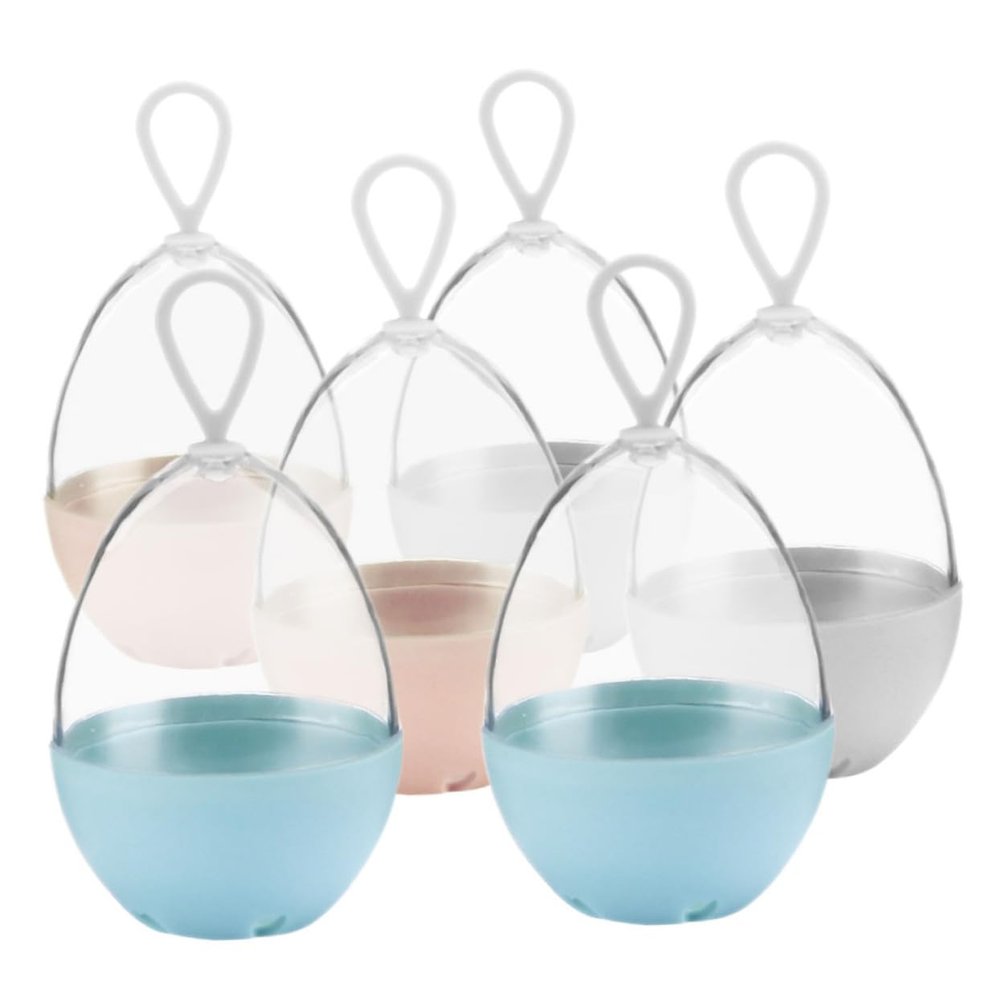 Amosfun 6Pcs Travel Makeup Sponge Holder with Lanyard Portable Cosmetic Egg Storage Case for Easy to Carry Organizer for Women and Prevents Dust and Keeps Sponges Clean
