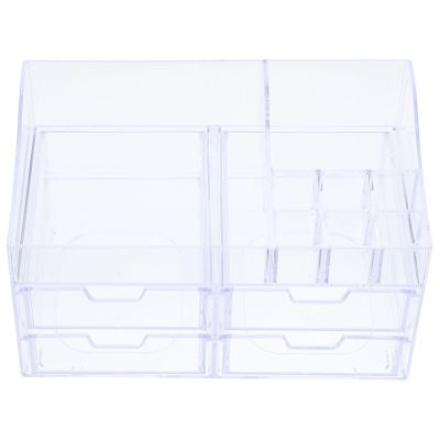 SHERCHPRY Makeup Organizer Storage Box Multi Transparent Countertop Drawer Organizer for Cosmetics Office Supplies and Gadgets Durable Versatile Design for Bedroom