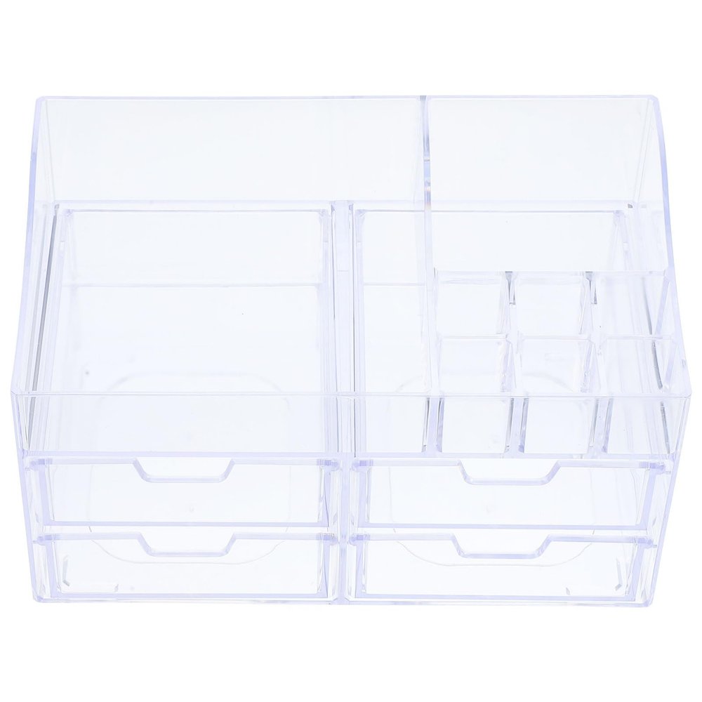 SHERCHPRY Makeup Organizer Storage Box Multi Transparent Countertop Drawer Organizer for Cosmetics Office Supplies and Gadgets Durable Versatile Design for Bedroom