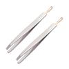 CALLARON 2Pcs Dual Use Stainless Steel Eyebrow Tweezers for Shaped Brows Ergonomic Design for Easy Use Lightweight Makeup Clamps for Eyebrow Shaping and False Lash Application view 1