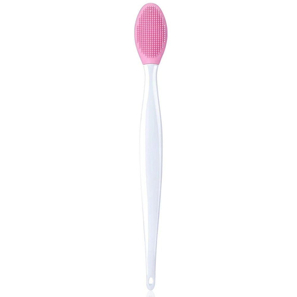 Silicone Cleansing Brush, Double-Sided Silicone Exfoliating Brush, Men's and Women's Exfoliating Brush, Gentle Exfoliating, Removing Blackheads, Cleaning Pores(Pink,2PCS)