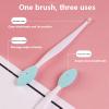 Silicone Cleansing Brush, Double-Sided Silicone Exfoliating Brush, Men's and Women's Exfoliating Brush, Gentle Exfoliating, Removing Blackheads, Cleaning Pores(Pink,2PCS) view 3