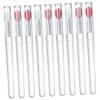 NIYANGLE 9Pcs Lip Brush with Cover Makeup Applicator for Lipstick Lip Oil and Lip Gloss Transparent Handle Watermelon view 1