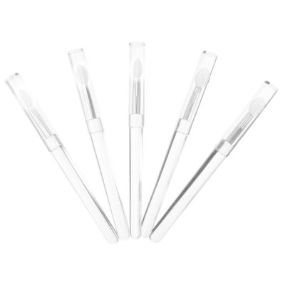 Beavorty 5Pcs Silicone Lip Brush Applicator Transparent Head Makeup Tool for Lipstick Lip Mask Eyeshadow and Blush Portable Skin Friendly Beauty Brushes for Travel and Home