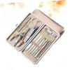 Beavorty 16Pcs Dead Skin Remover Manicure Set Cuticle Pusher Toenail Cleaner Tools Portable Pedicure Kit with Storage Case for Nail Care view 2