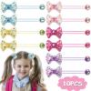 10 Pack Hair Balls for Girls Hair,Hair Ties for Girls Toddler Kids Ponytail Holders Hair knockers Cute Hair Accessories (yellow pink purple rose blue) view 2