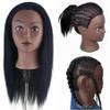 Black Mannequin Head with Hair for Braiding, Cosmetology Training Head for Practicing Styling, 21 Inches Layered Pre-streched Hair Manneuiqn Head with Stand view 1