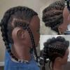 Black Mannequin Head with Hair for Braiding, Cosmetology Training Head for Practicing Styling, 21 Inches Layered Pre-streched Hair Manneuiqn Head with Stand view 2