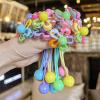 10 Pack Hair Balls for Girls Hair,Hair Ties for Girls Toddler Kids Ponytail Holders Hair knockers Cute Hair Accessories (pink yellow blue purple green) view 1