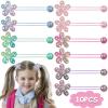 10 Pack Hair Balls for Girls Hair,Hair Ties for Girls Toddler Kids Ponytail Holders Hair knockers Cute Hair Accessories (pink blue green purple rose) view 2