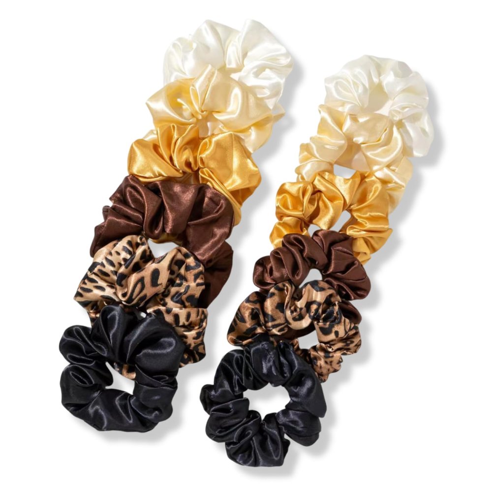 12PCS Satin Scrunchies Pack for Women and Girls, Soft Silk Hair Ties for Sleeping, No-Damage Satin Ponytail Holders for Thick or Curly Hair