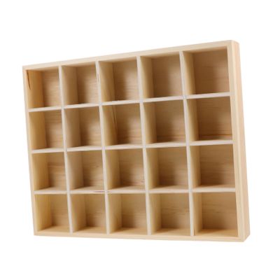 Amosfun Dustproof Makeup Organizer Wooden Trinket Box Dividers Earring Organizer Jewelry Holder