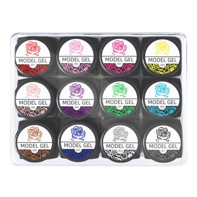 CATHATRR 12 Colors/Set Drawing Gel Polish Carved Gel Manicure Nails Flowers Designs Polish Drawing