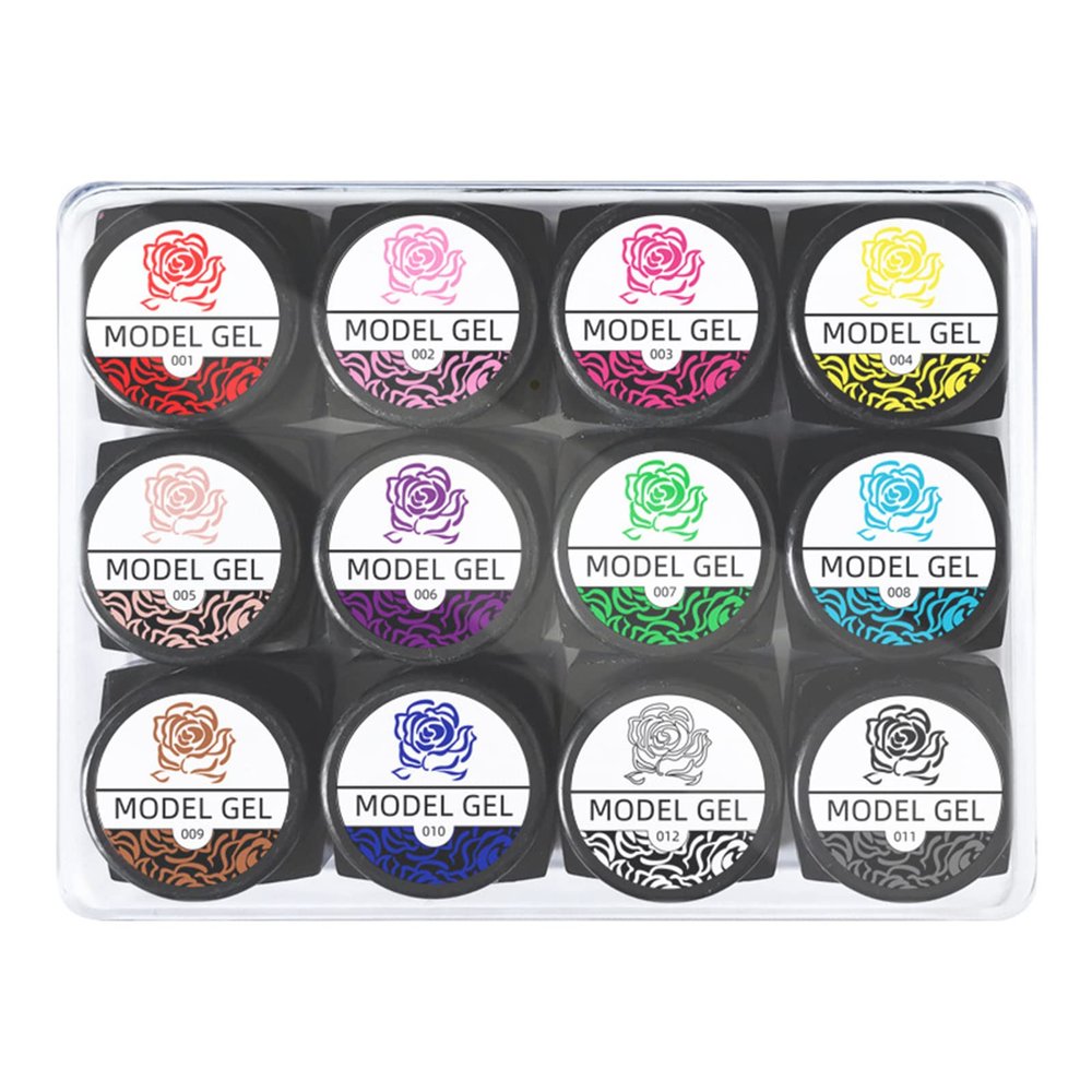 CATHATRR 12 Colors/Set Drawing Gel Polish Carved Gel Manicure Nails Flowers Designs Polish Drawing