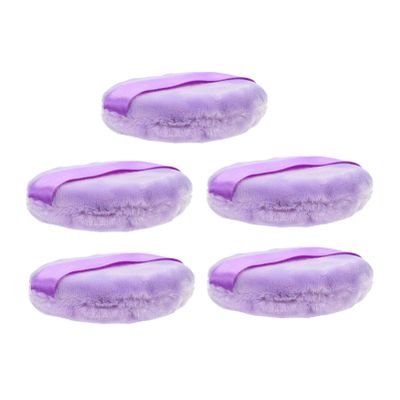 Healvian 5Pcs Purple Velour Makeup Powder Sponges for Loose Powder and Foundation Double-Sided Applicators for Women for Cosmetic Use and Touch-Ups