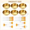 18 Pcs Esthetician Supplies for Facials Set, 6 Gold Stainless Steel Mixing Bowls, 6 Fan Mask Brushes & 6 Flat Applicator Brushes for Estheticians & Home Spa, Facial Mask Mixing Kit view 2
