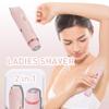 Bikini Trimmer for Women,2-in-1 Electric Razors for Womens with Painless Ceramic Blades,Waterproof Wet & Dry Use,Rechargeable Dual Head Electric Shaver for Pubic Legs Underarm Face Hairs& Body view 2