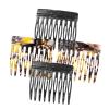 4 PCS Side Hair Combs - Hair Combs for Women Accessories, French Hair Side Combs Strong Hold Clips for Women Decorative French Twist Hair Styling Accessories, Brown Onyx Tortoise view 1