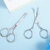 2 Pcs Nose Hair Scissors Round Tip Design Will Not Hurt the Nasal Cavity Professional Stainless Steel Small Eyebrow Scissors for Men Women Hair Eyelashes Nose Eyebrow Trimming Mustache view 3