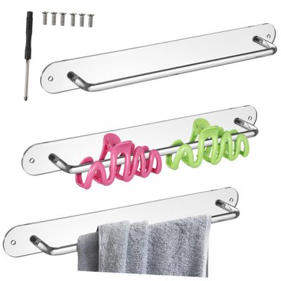 ABOOFAN 3Pcs Clear Claw Clip Organizer Wall Mounted Stylish Hair Clip Display Stand for Scarf Ties Headbands Storage for Home Salon Use